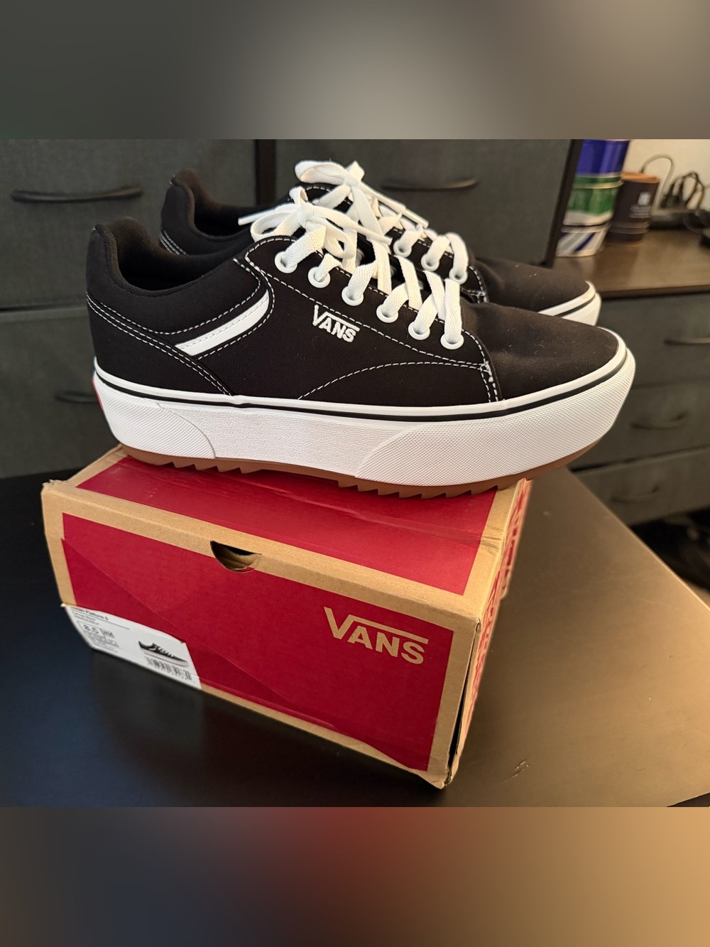 Vans Seldan Platform S Canvas Sneakers - Black Womens Size 8.5